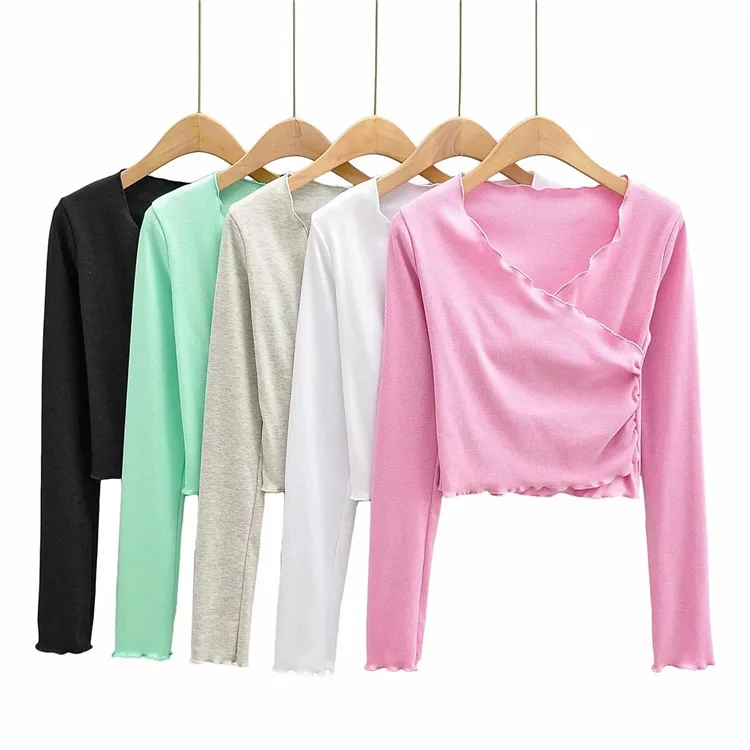 

2020 Sexy Ruffles off shoulder knitted sweater women V neck spring autumn casual pullover Elegant jumpers sweater pull femme