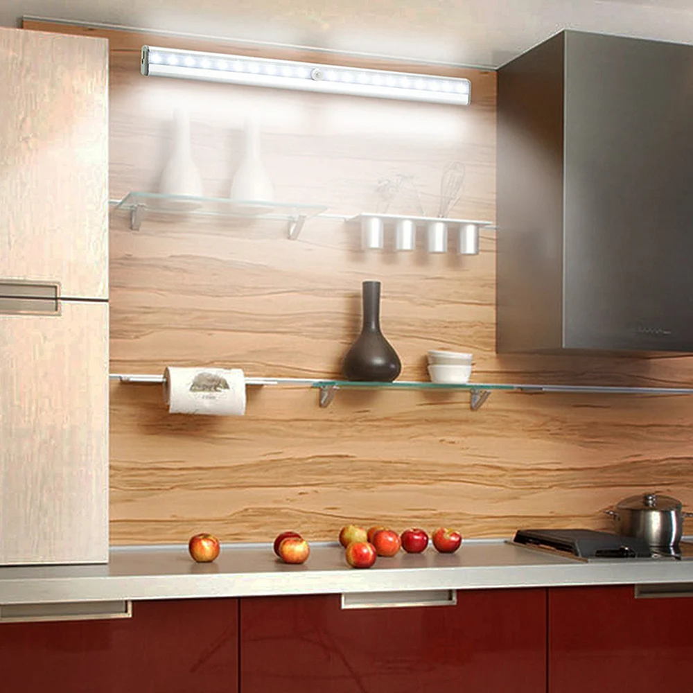 20 светодиодный светильник для шкафа перезаряжаемый PIR датчик движения шкаф свет