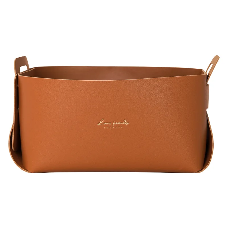 Кожаная настольная коробка для хранения клатч гостиной ящик офисный органайзер