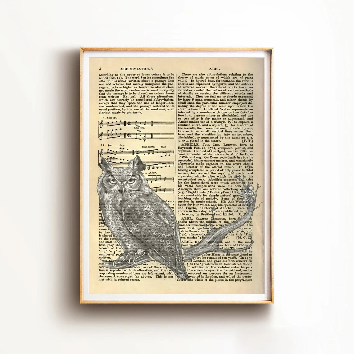 Draw Owl Bird Moon Nature Planet Earth Sun Mystery Dictionary Design Minimal Minimalist Graphic Book Art Poster Print