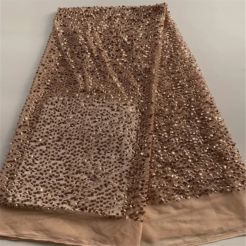 Вышивка шампанского 2020 нигерийские шнурки сетчатая сверкающая ткань с блестками