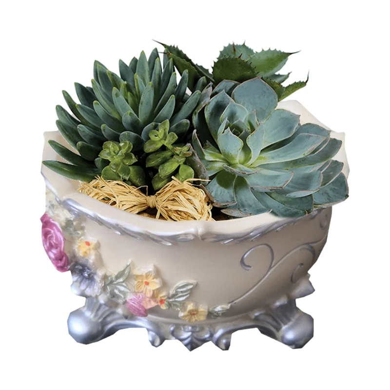 

Flower Pot Silicone Resin Mold Flower Epoxy Resin Casting Mold Succulent Vase Cement Mold Candle Holder Wax Mold T8DE