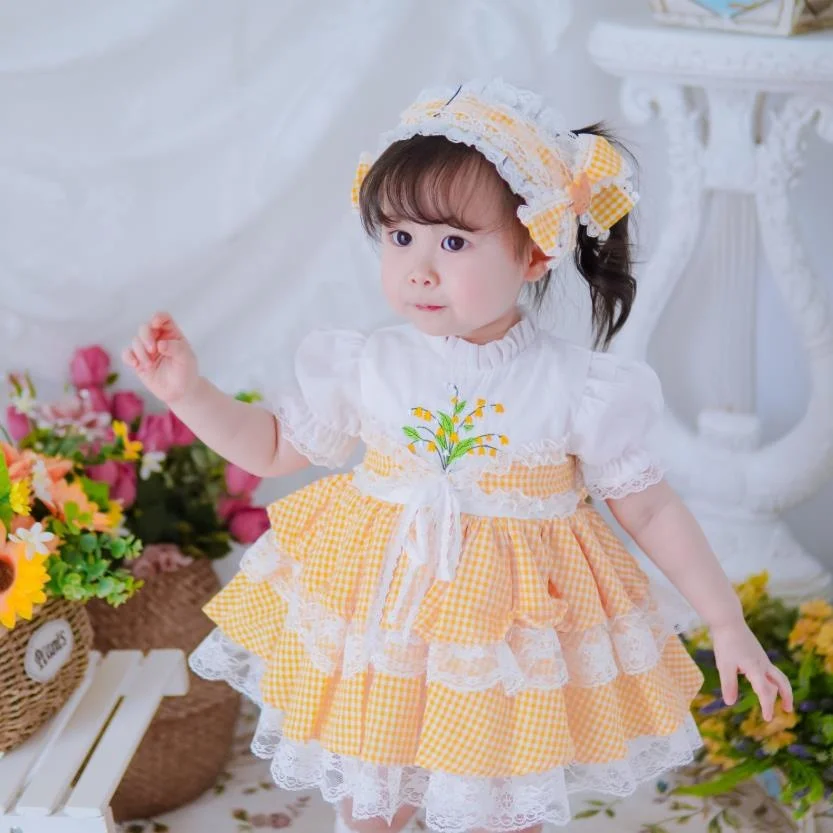 

Baby Summer Lace Embroidery Vintage Gown Spanish Lolita Princess Dresses For Girl Birthday Easter Party Causal Clothes Y3017