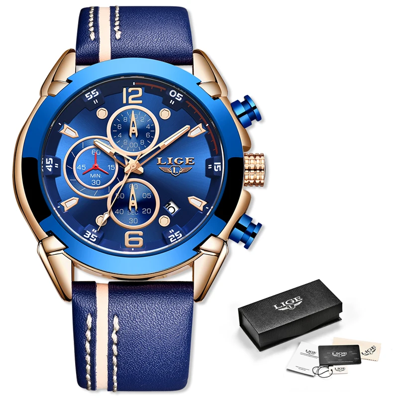 

2020 New Fashion Men Watch LIGE Top Brand Luxury Chronograph Quartz Watch Men Sport Military Army WristWatches Relogio Masculino