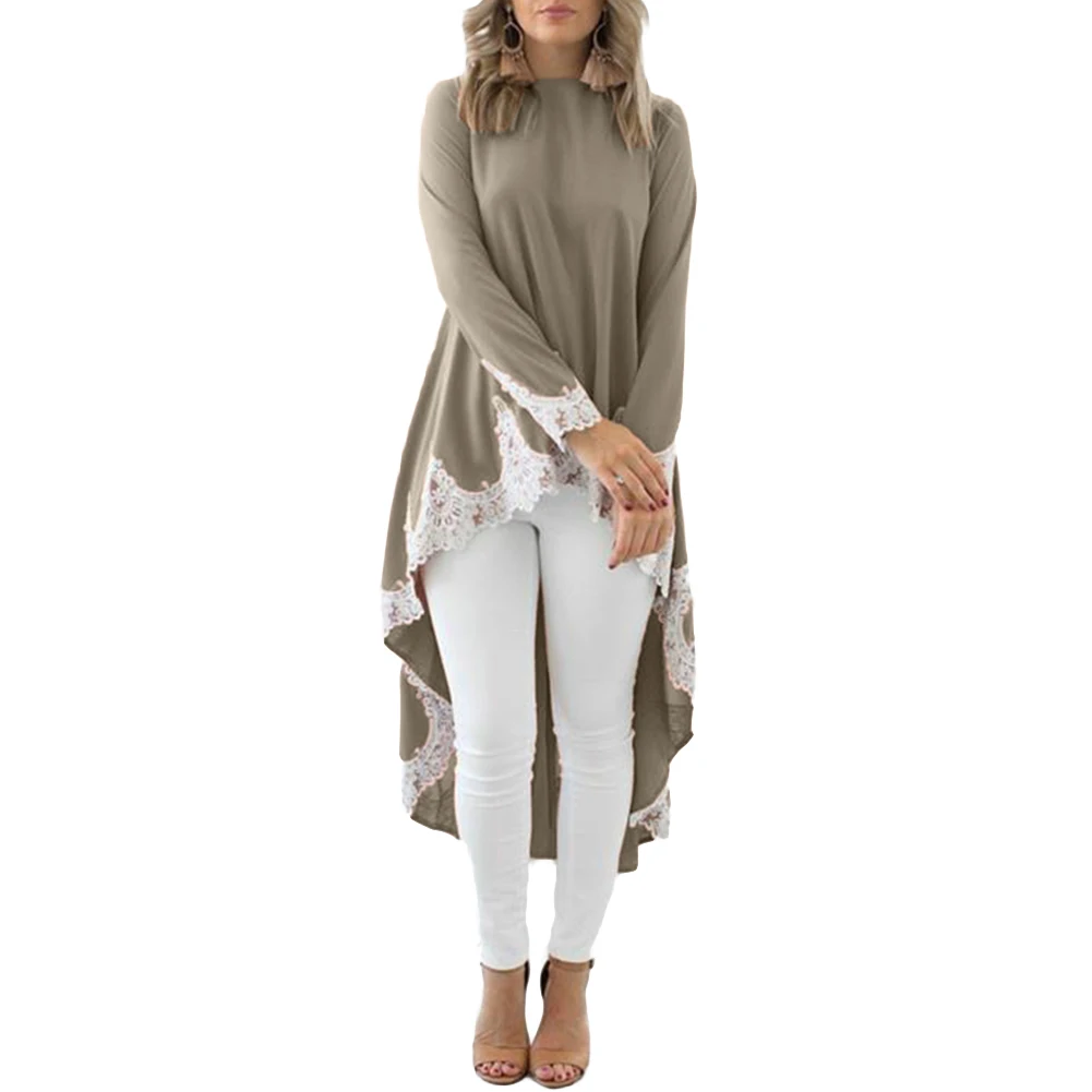 Женское платье с асимметричным цветочным подолом длинным рукавом в стиле