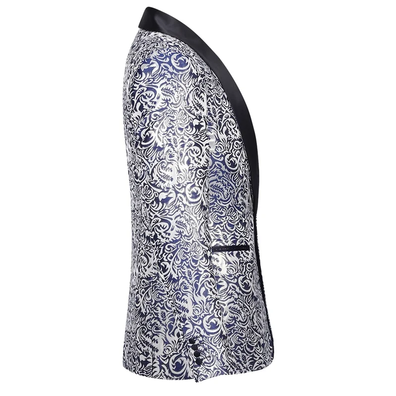 YUNCLOS синий цвет шампанского свадебные костюмы для мужчин банкетная шаль воротник