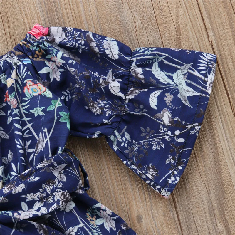 Летний детский комбинезон с цветочным принтом милые комбинезоны открытыми