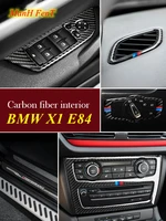for bmw x1 e84 real carbon fiber interior accessories car decoration 3d sticker gear center console air outlet panel 2011 2015