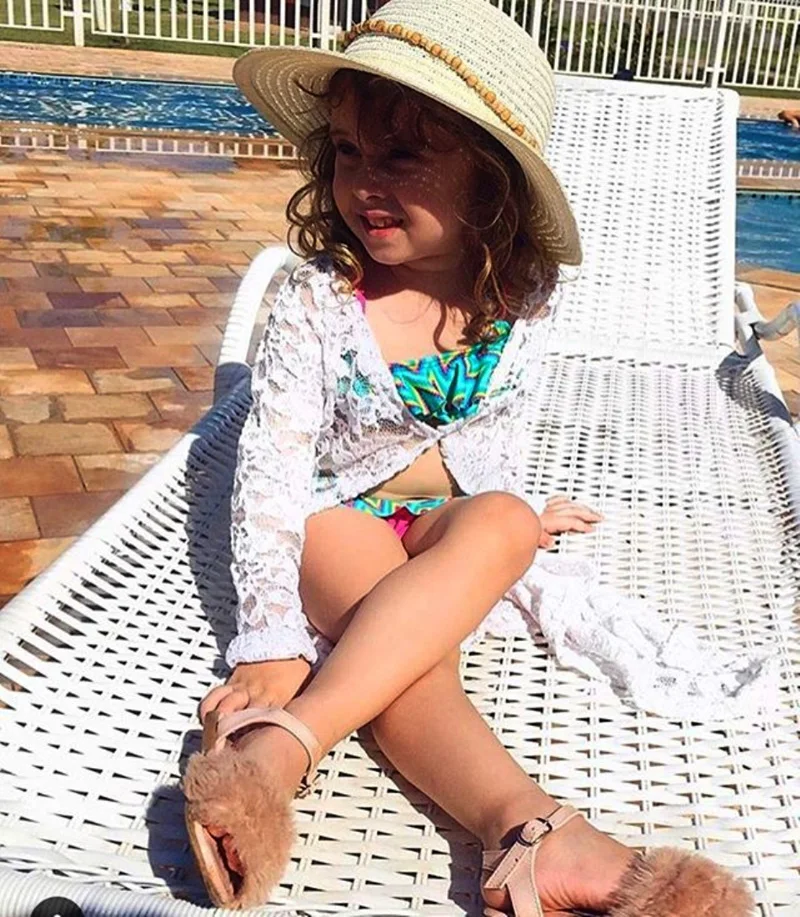 2021 летняя накидка на купальник для маленьких девочек детское кружевное пляжное