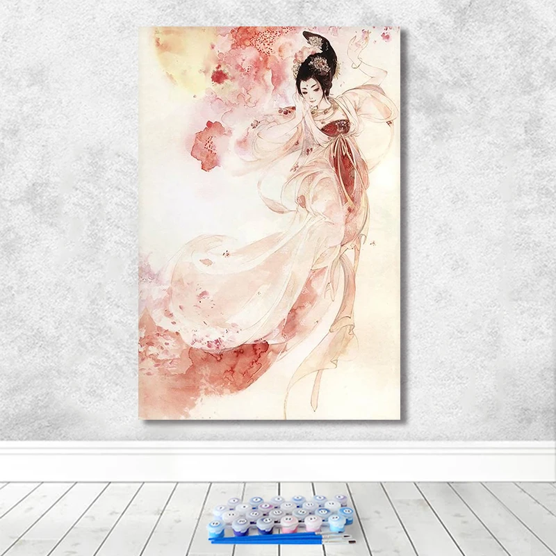 

Home Corridor Decorative Painting Paint by Number Art Painting by Numbers Hand-painted Beautiful Ancient Character One Piece