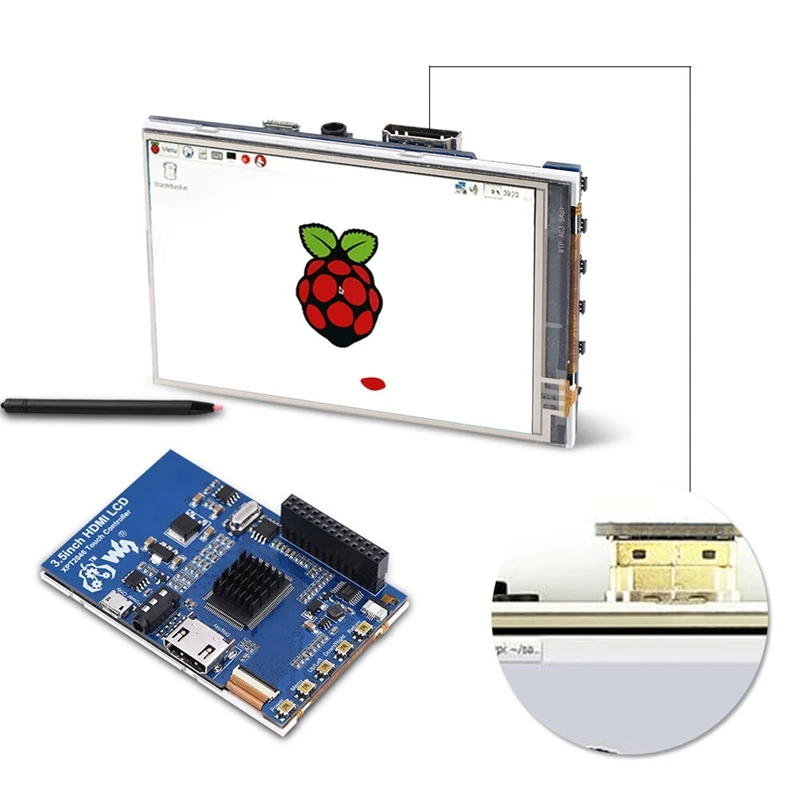 Waveshare 1080P IPS 60Fps 3 5 дюймов HDMI LCD Sn дисплей с Чехол разъем для Raspberry Pi|Демонстрационные