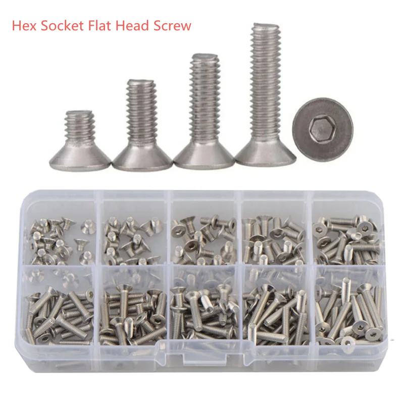 Винты с потайной головкой M3 200 шт. Набор шестигранных гнезд плоской болты