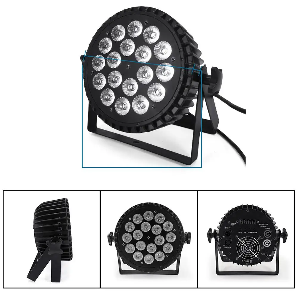 18x15 Вт RGBWA 5 в 1 Светодиодные светильники par wash led Flat Can сценическое освещение для