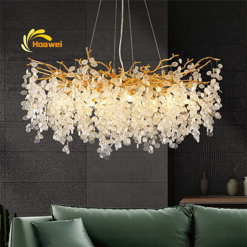 

Nordic Crystal Chandelier Lighting Living Room Chandelier Dining Room Decoration Ceiling Chandelier Lamp Kitchen Indoor Lighting