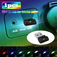 1x mini usb rgb led car interior light touch key neon atmosphere ambient lamps car accessories interior mood lighting