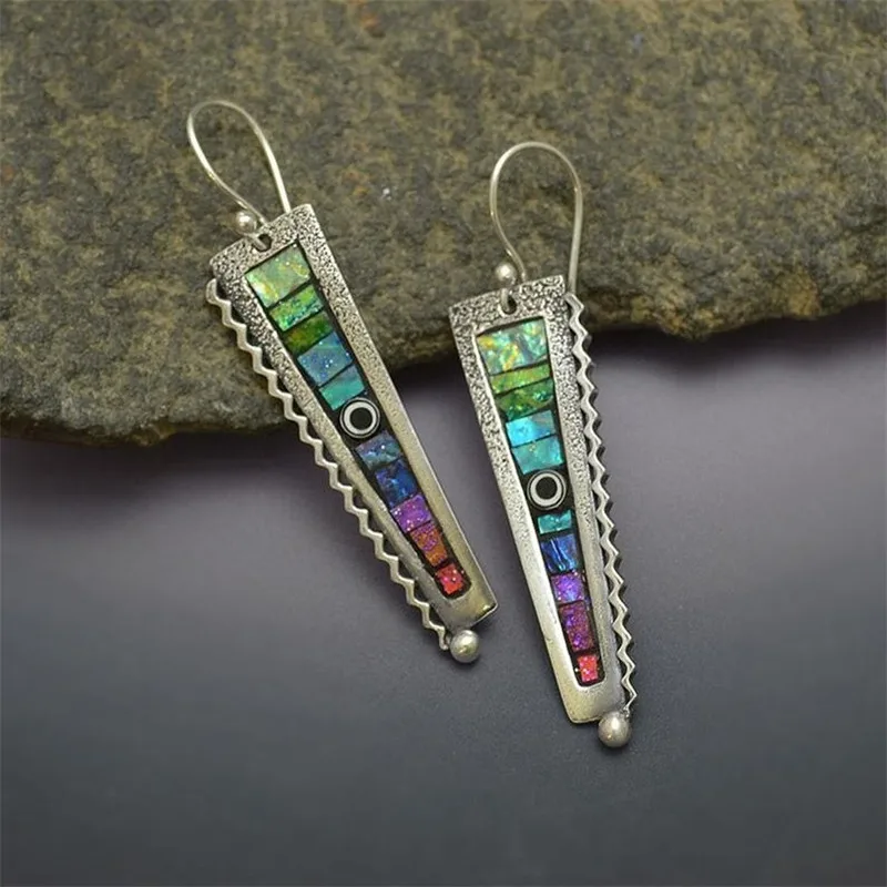 

New Vintage Resin Indian Dangle Earrings For Women Fashion Retro Jewelry Drop Earring Ethnic Tribal Brincos Accessories Mujer