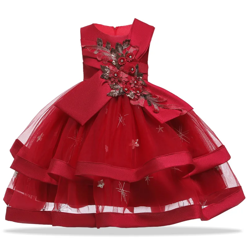 Платье для маленьких девочек кружевное платье принцессы с вышивкой детская