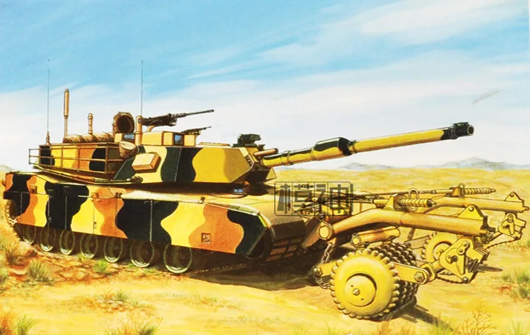 1:35 США M1A1HA резервуар для горнодобывающей машины с шахтным роликом в комплекте