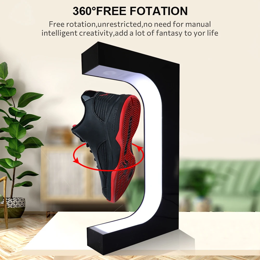 LED Magnetic Levitation Floating Display Stand Shoe 360 Degree RotationSneaker Stand House Home Shop Shoe Display Holds Stand