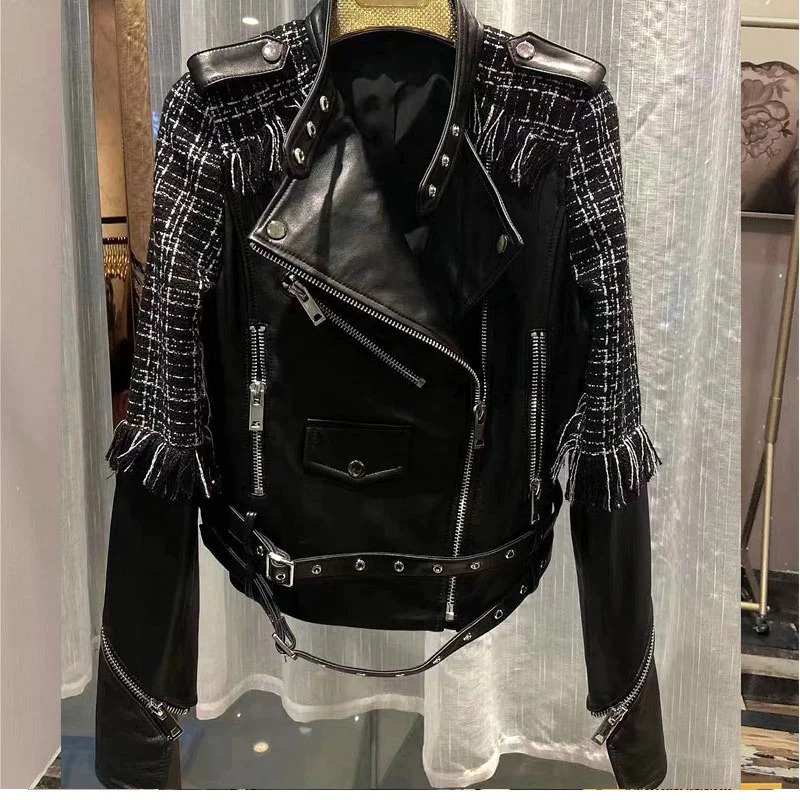 

SHZQ пальто из овчины Женская Весенняя куртка 2021 пальто из натуральной кожи Женская ветровка длинное пальто из натуральной кожи