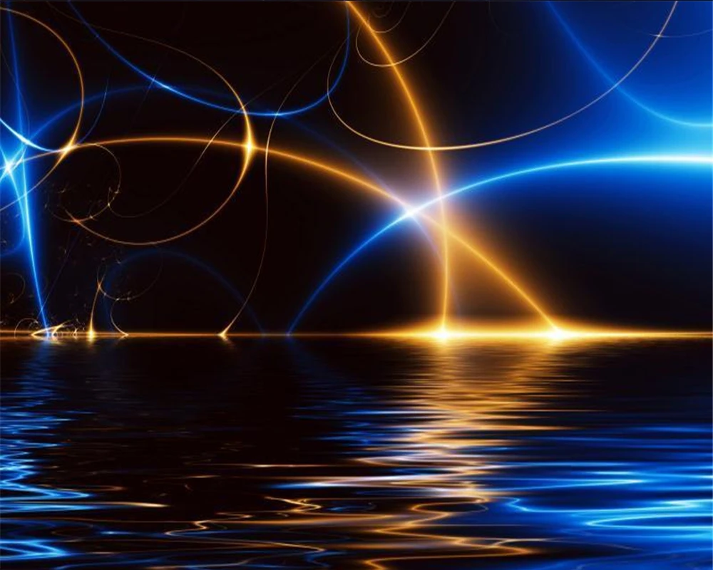 

Modern Mural 3d Wallpaper Blue Golden Light On the Sea 3d Wallpaper HD Superior Interior Decorations 3d Wallpaper