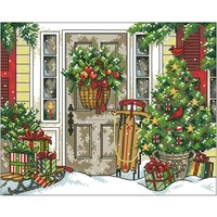 christmas holiday home patterns counted cross stitch 11ct 14ct 18ct diy cross stitch kit embroidery needlework sets home decor