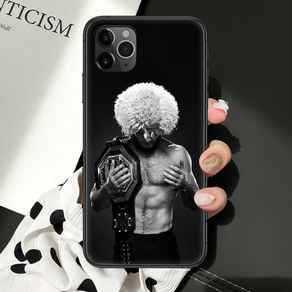 Khabib nurmagomedov чехол для телефона iphone 5 5S SE 2 6 6S 7 8 11 12 Mini Plus X XS XR Pro Max черный 3D Etui