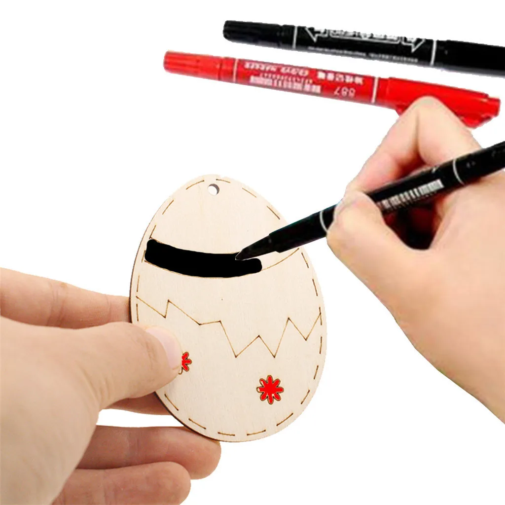 10 шт./компл. пасхальные деревянные яйцо Кролик настенный орнамент подвеска