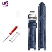 senior cow leather watch strap for gc watches band 2213mm 2011mm notched watchband genuine leather blue wristwatches belt