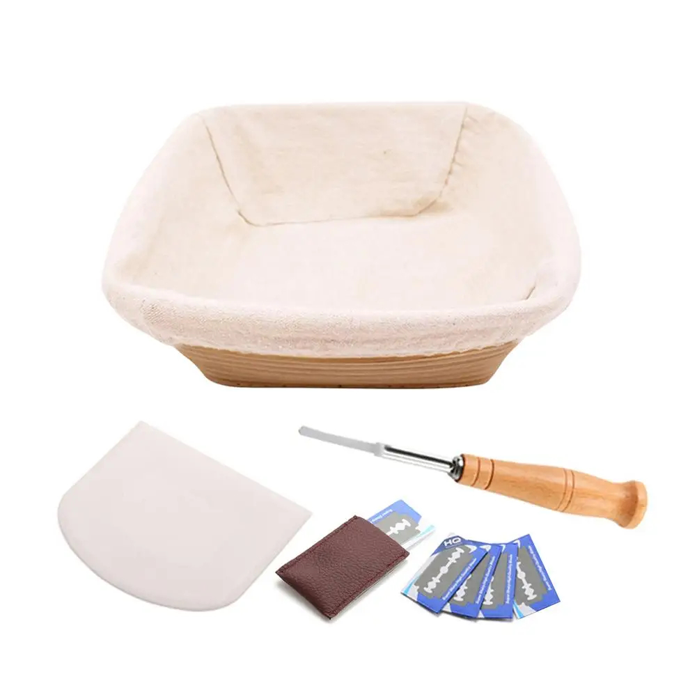 Ферментация хлеба корзина из ротанга с ножом скребок кухонный инструмент для