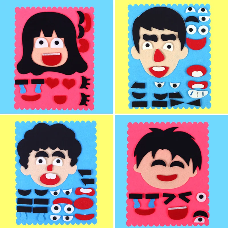 Обучающие игрушки монтессорил сделай сам пазл с эмоциями и изменением 30 см *