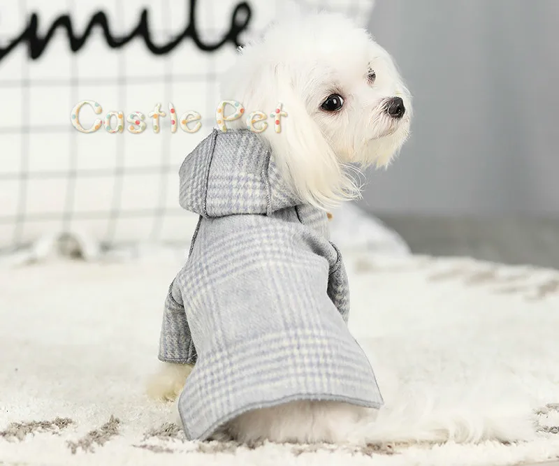 Шерстяная куртка для собаки шерстяное пальто с капюшоном щенка одежда осени и