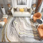 Мраморный напольный коврик для гостиной, модный современный роскошный абстрактный светло-голубой, золотой, белый, на заказ