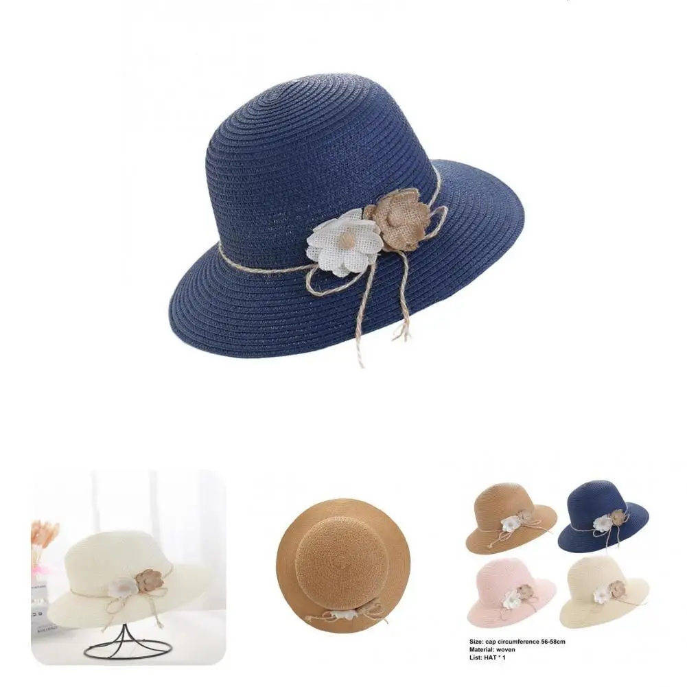 

Women Cap Stylish Lady Dome Breathable Fixing Rope Hat Fashion Accessories Straw Hat Sun Hat