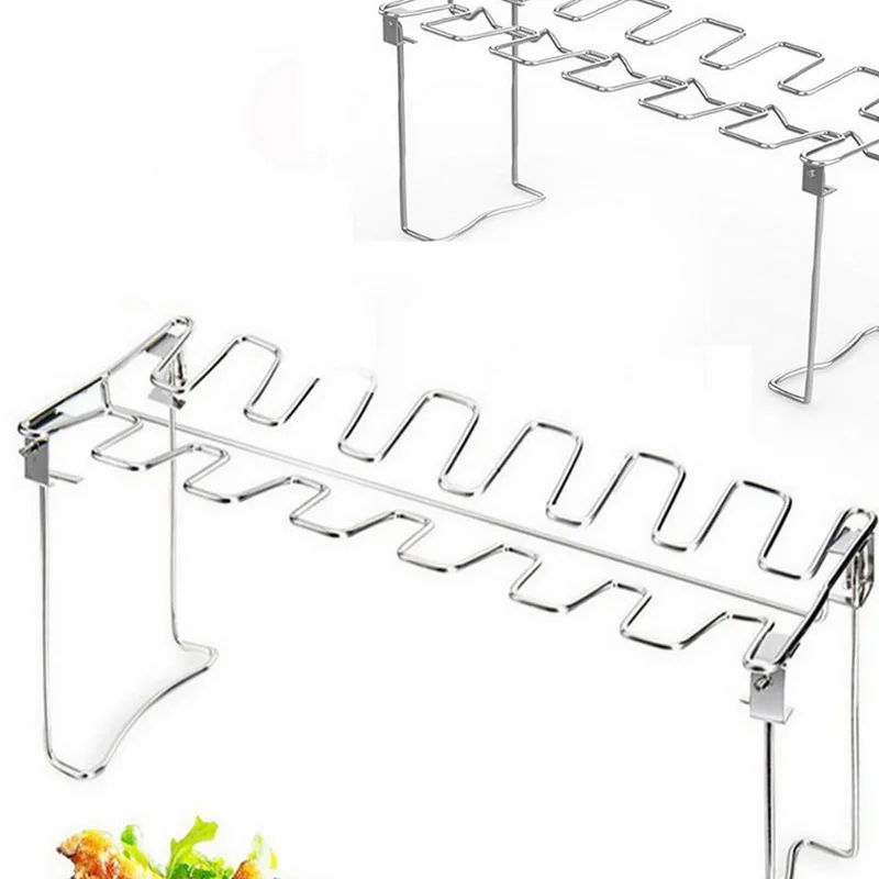 Нержавеющая сталь барбекю куриное крыло стойка держатель для гриля с капельным