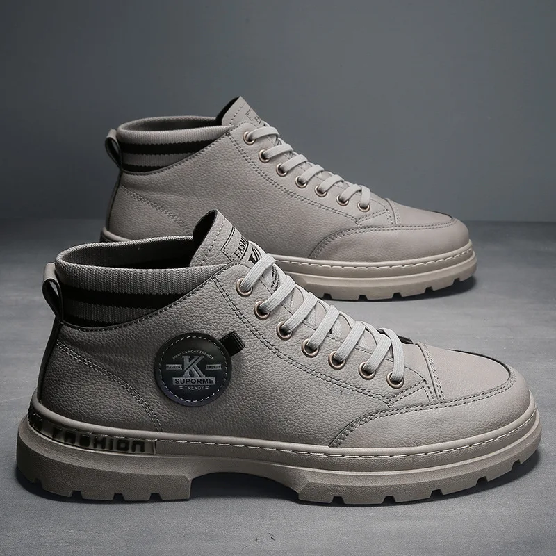 

AQ624 Men's shoes new autumn Korean style trendy casual men's mid-cut Martin boots