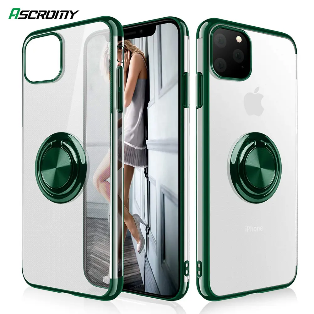 Чехол с кольцом держателем на палец для iPhone 11 Pro Max X XS XR 7 6 6S 8 Plus SE 2 2020 iPhone11
