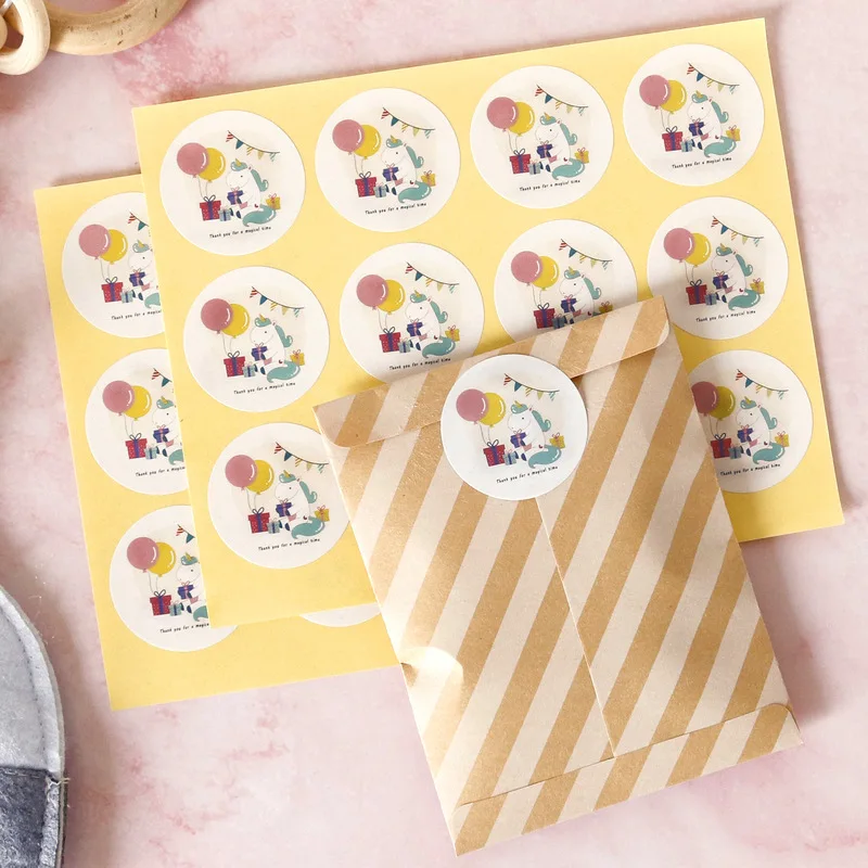 

144pcs square round heart shaped seal stickers gift bags seal labels paper sticker wedding birthday christmas party supplies
