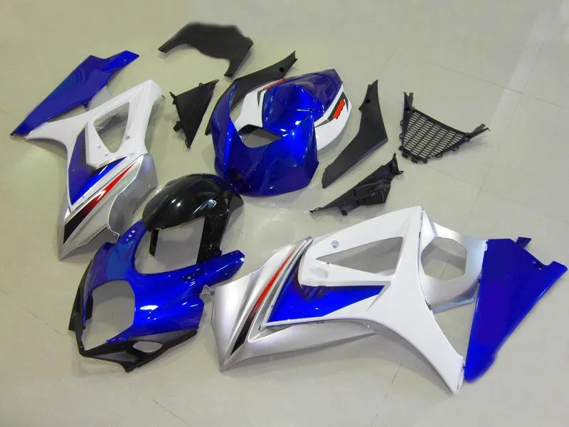 Литьевая пресс форма обтекатель КУЗОВ для GSXR1000 07 08 GSX R GSXR 1000 K7 2007 2008 белый синий