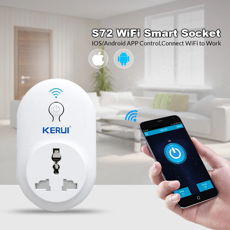 KERUI S72 Wifi Smart 10A 2200 Вт Разъем для мобильного Iphone Android приложение управление