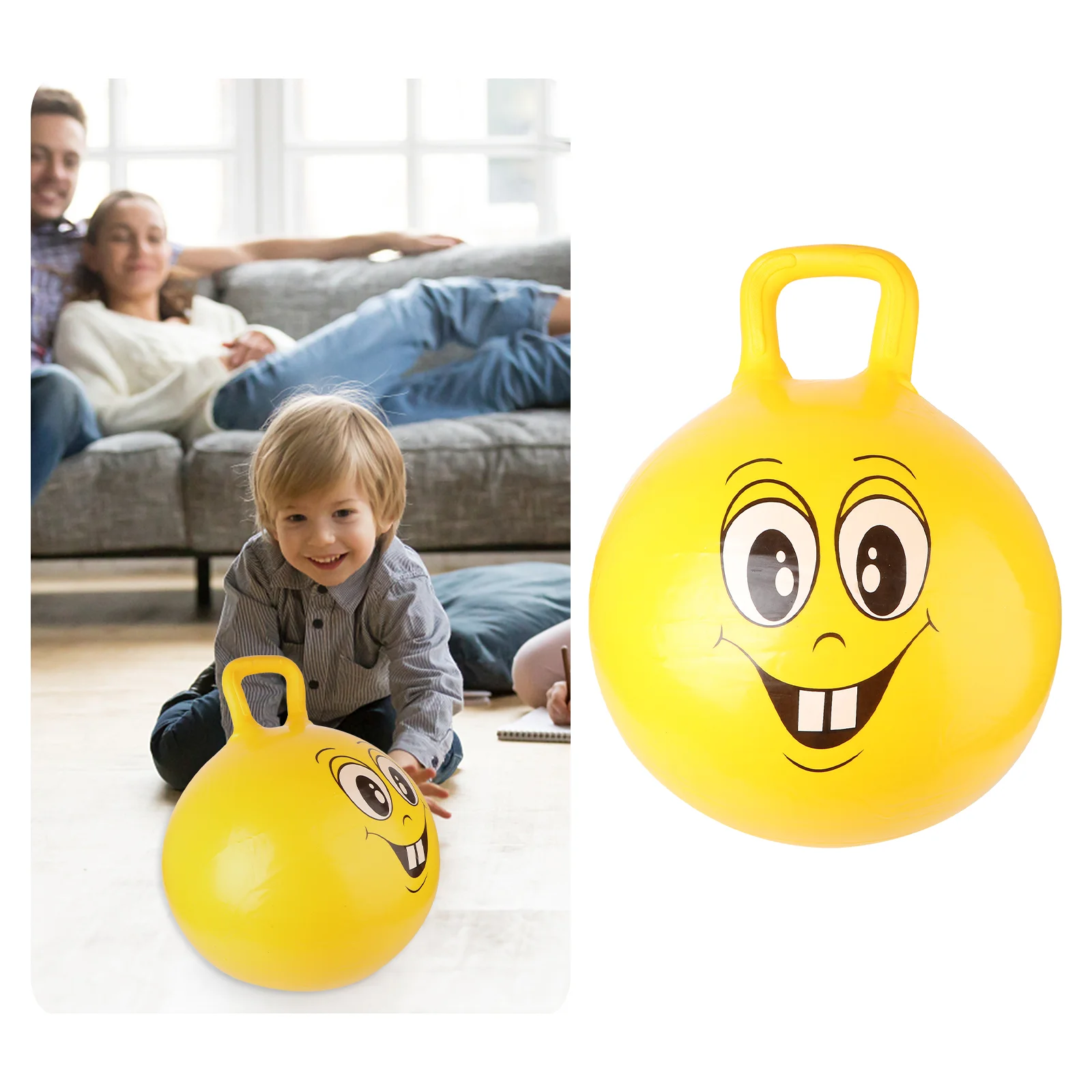 

1pc Children Cartoon Pattern Handle Balls PVC Educational Balls