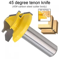 1 piece 12 shank 45 degree lock miter router bit woodworking tenon milling cutter tool drilling milling for wood carbon steel