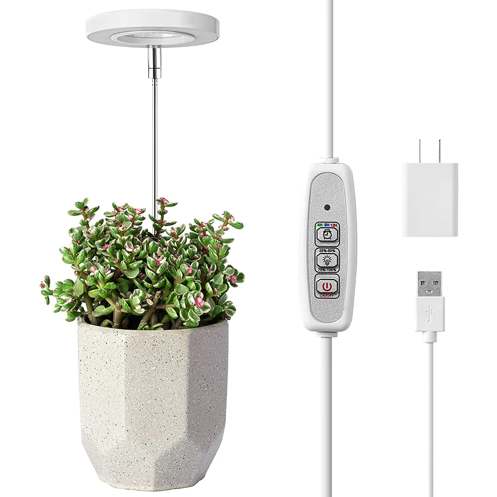 

Grow Light Full Spectrum Height Adjustable Growing Lamp 4 Dimmable Brightness 5V Low Safe Voltage LED Diodes Plant Lights DIY De