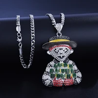 bing bing rock hip hop iced out rope chain figure pendants necklaces for men women jewelry for men colorful chain choker kawaii