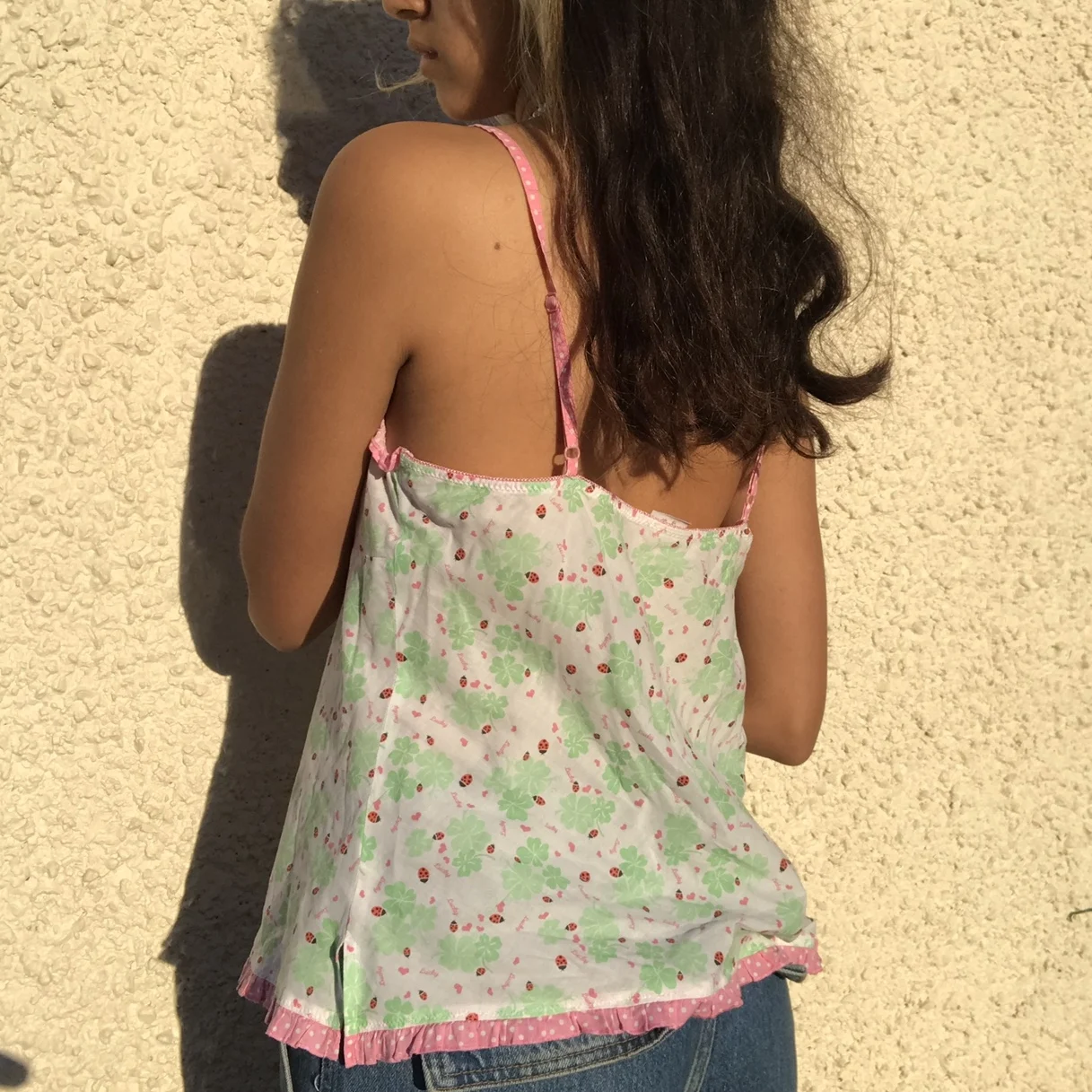 

Y2K Pink Ruffles Trim Cami Vest Top Women Summer V-neck Spaghetti Strap Crop Top Sleeveless Green Vest E-girl Streetwear