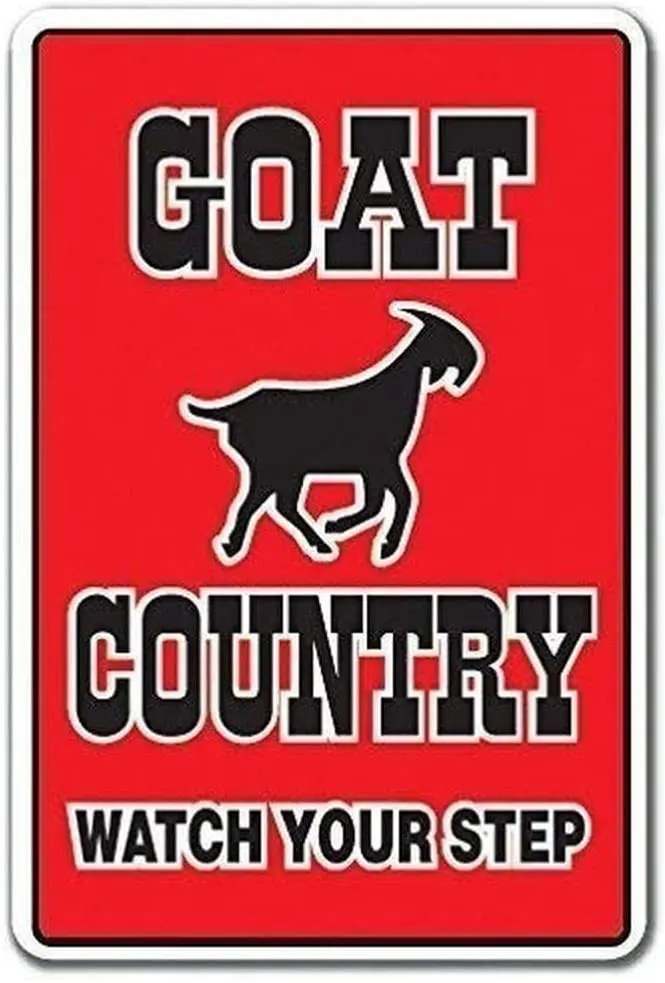 

Metal Sign Goat Country Vintage Metal Tin Sign Man Cave for Men Women,Wall Decor for Bars,wc,Restaurants,cafes Pubs,12x8 Inch