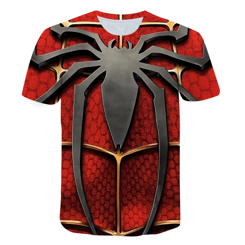 

Fashion Marvel Spiderman Summer Kids Anime Child 3D Print T-Shirt Girls Boys Harajuku Costume Children Short Sleeve Tees 4-14T