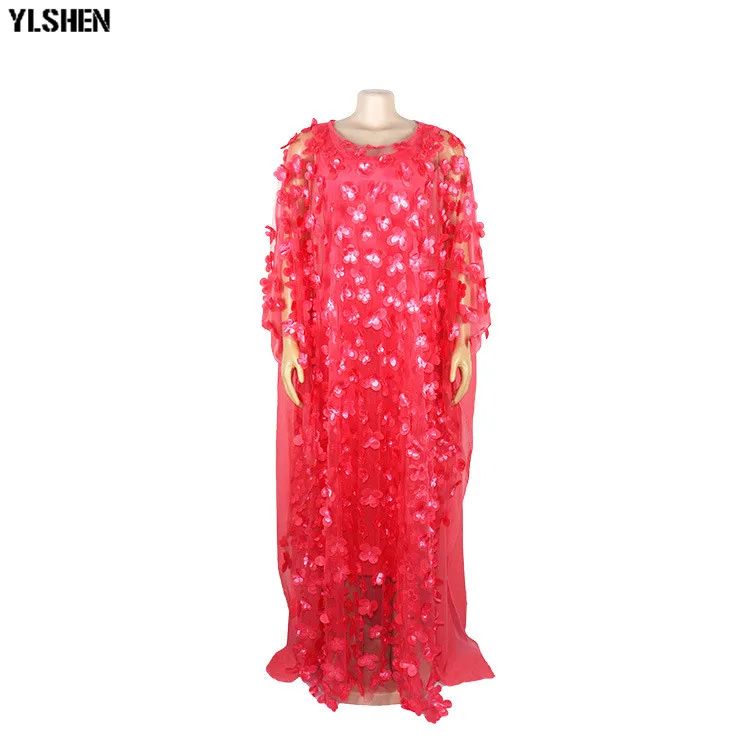 Style2 Red Африканские платья для женщин Дашики кружевная африканская одежда Bazin Broder Riche вышивка блестками Robe Boubou Africain платье платья - Цвет: Style2 Red