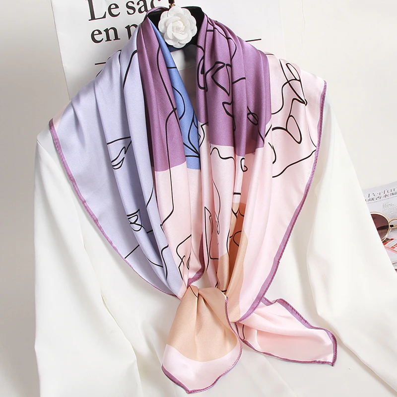 Женский квадратный шарф из 100% натурального шелка в подарок чистого Ханчжоу шарфы