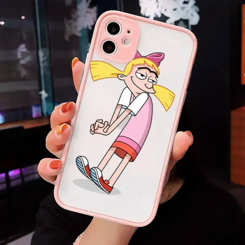 

Hey Arnold Helga cute cartoon Phone Cases matte transparent For iphone 7 8 11 12 plus mini x xs xr pro max cover